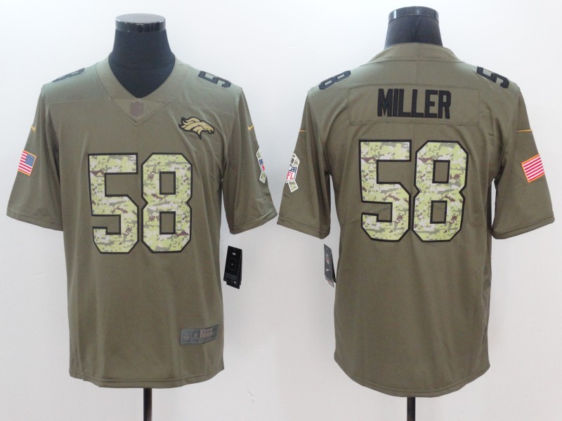 Men Denver Broncos #58 Miller Camo Nike Olive Salute To Service Limited NFL Jerseys->seattle seahawks->NFL Jersey